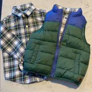 2 pc 2T Boy Puffer Vest & Shirt - Janie & Jack